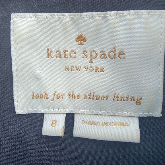 Kate Spade blue structured dress womens size 8 cutout back detail - Picture 3 of 5